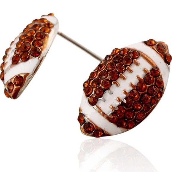 Betsy Johnson Rhinestone Football Earrings - Picture 7 of 17
